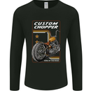 Biker Custom Chopper Motorbike Motorcycle Mens Long Sleeve T-Shirt Black