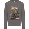 Biker Custom Chopper Motorbike Motorcycle Mens Sweatshirt Jumper Charcoal