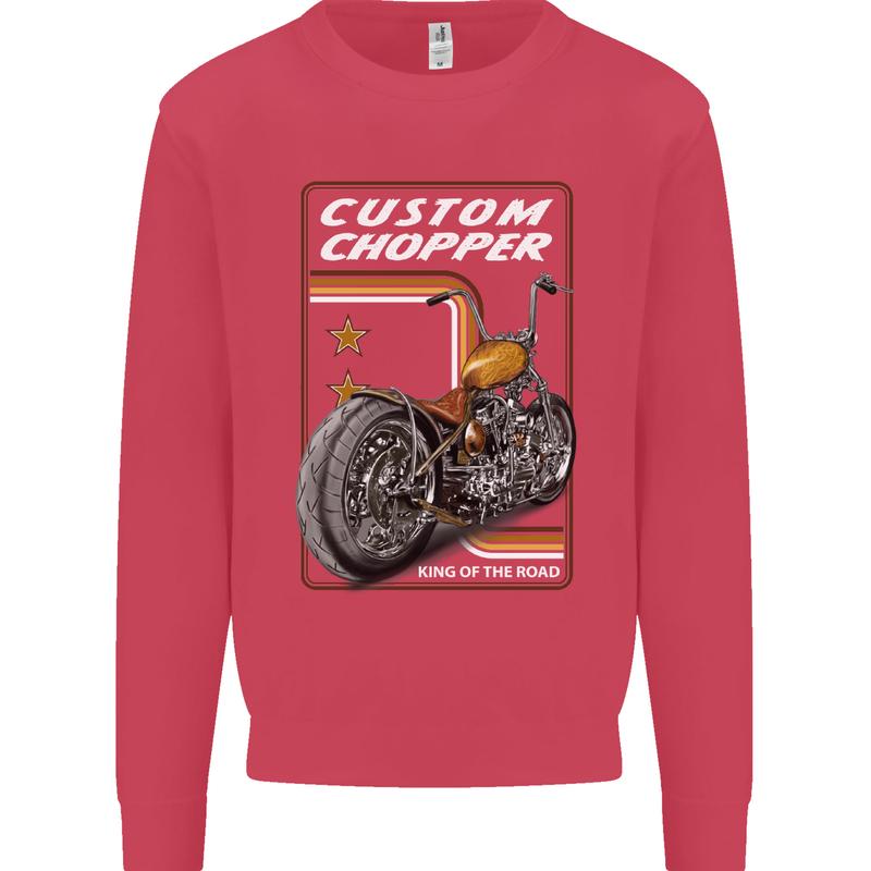 Biker Custom Chopper Motorbike Motorcycle Mens Sweatshirt Jumper Heliconia