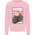 Biker Custom Chopper Motorbike Motorcycle Mens Sweatshirt Jumper Light Pink