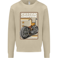 Biker Custom Chopper Motorbike Motorcycle Mens Sweatshirt Jumper Sand
