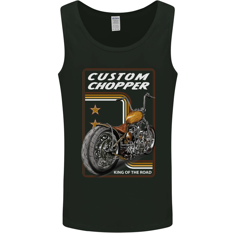 Biker Custom Chopper Motorbike Motorcycle Mens Vest Tank Top Black