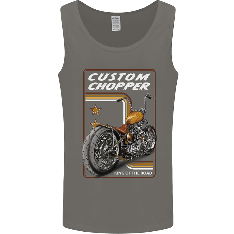 Biker Custom Chopper Motorbike Motorcycle Mens Vest Tank Top Charcoal