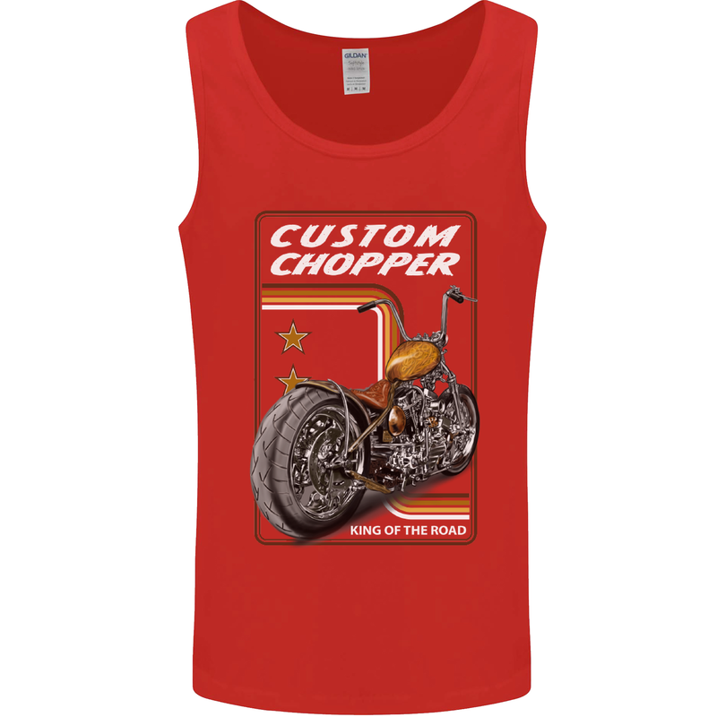Biker Custom Chopper Motorbike Motorcycle Mens Vest Tank Top Red