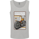 Biker Custom Chopper Motorbike Motorcycle Mens Vest Tank Top Sports Grey