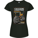 Biker Custom Chopper Motorbike Motorcycle Womens Petite Cut T-Shirt Black