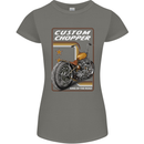 Biker Custom Chopper Motorbike Motorcycle Womens Petite Cut T-Shirt Charcoal