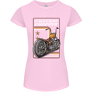 Biker Custom Chopper Motorbike Motorcycle Womens Petite Cut T-Shirt Light Pink