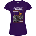 Biker Custom Chopper Motorbike Motorcycle Womens Petite Cut T-Shirt Purple