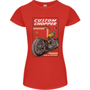 Biker Custom Chopper Motorbike Motorcycle Womens Petite Cut T-Shirt Red