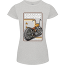 Biker Custom Chopper Motorbike Motorcycle Womens Petite Cut T-Shirt Sports Grey