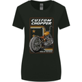 Biker Custom Chopper Motorbike Motorcycle Womens Wider Cut T-Shirt Black