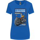 Biker Custom Chopper Motorbike Motorcycle Womens Wider Cut T-Shirt Royal Blue