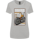 Biker Custom Chopper Motorbike Motorcycle Womens Wider Cut T-Shirt Sports Grey