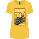 Biker Custom Chopper Motorbike Motorcycle Womens Wider Cut T-Shirt Yellow