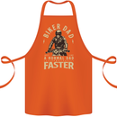 Biker Dad Fathers Day Motorbike Motorcycle Cotton Apron 100% Organic Orange