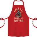 Biker Dad Fathers Day Motorbike Motorcycle Cotton Apron 100% Organic Red
