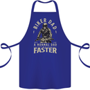 Biker Dad Fathers Day Motorbike Motorcycle Cotton Apron 100% Organic Royal Blue
