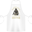 Biker Dad Fathers Day Motorbike Motorcycle Cotton Apron 100% Organic White