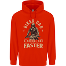 Biker Dad Fathers Day Motorbike Motorcycle Mens 80% Cotton Hoodie Bright Red