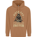 Biker Dad Fathers Day Motorbike Motorcycle Mens 80% Cotton Hoodie Caramel Latte