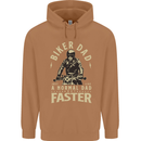 Biker Dad Fathers Day Motorbike Motorcycle Mens 80% Cotton Hoodie Caramel Latte