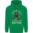 Biker Dad Fathers Day Motorbike Motorcycle Mens 80% Cotton Hoodie Irish Green