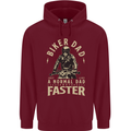 Biker Dad Fathers Day Motorbike Motorcycle Mens 80% Cotton Hoodie Maroon