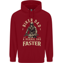 Biker Dad Fathers Day Motorbike Motorcycle Mens 80% Cotton Hoodie Red