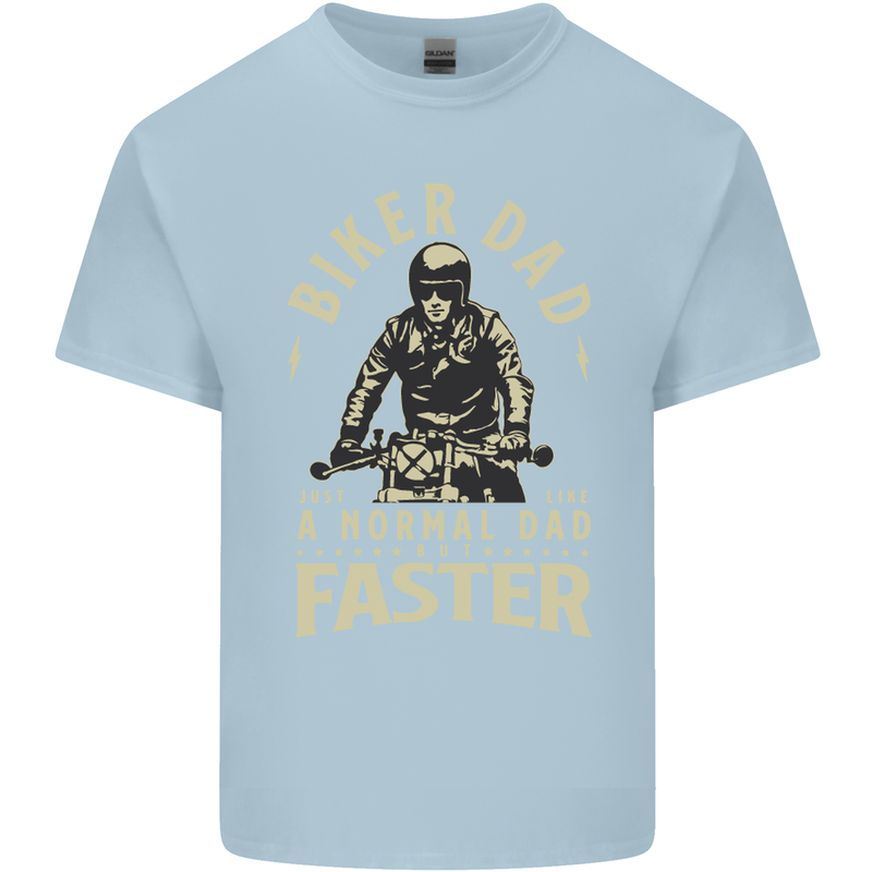 Biker Dad Fathers Day Motorbike Motorcycle Mens Cotton T-Shirt Tee Top Light Blue