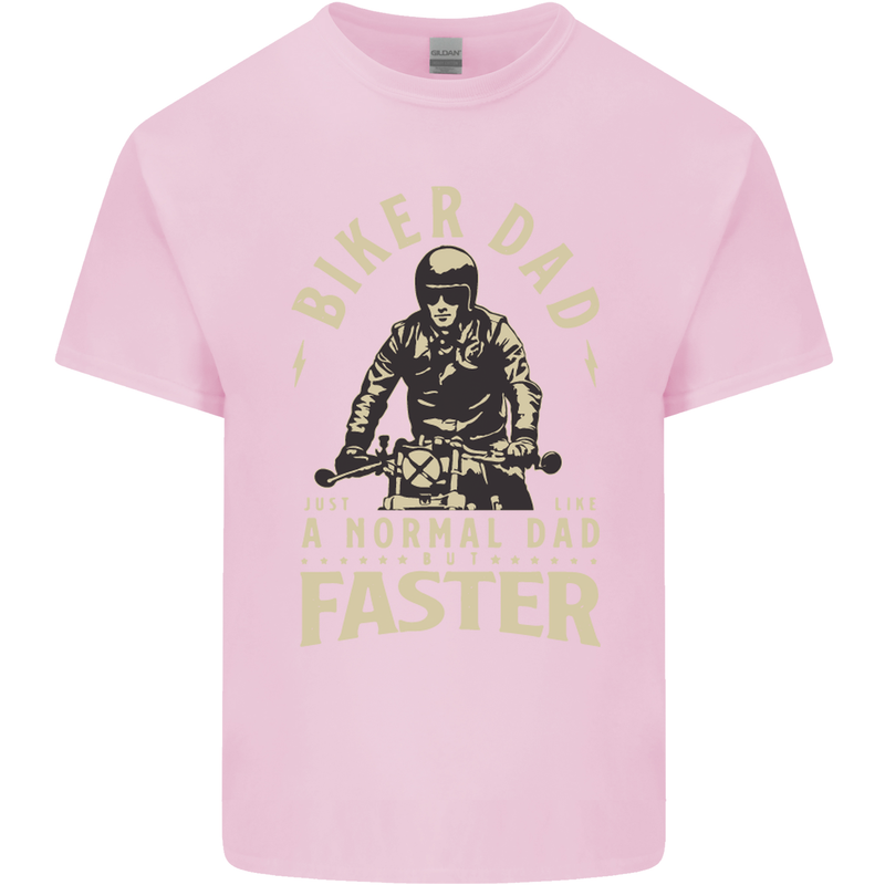 Biker Dad Fathers Day Motorbike Motorcycle Mens Cotton T-Shirt Tee Top Light Pink