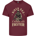 Biker Dad Fathers Day Motorbike Motorcycle Mens Cotton T-Shirt Tee Top Maroon