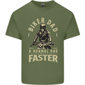 Biker Dad Fathers Day Motorbike Motorcycle Mens Cotton T-Shirt Tee Top Military Green