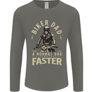 Biker Dad Fathers Day Motorbike Motorcycle Mens Long Sleeve T-Shirt Charcoal