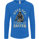 Biker Dad Fathers Day Motorbike Motorcycle Mens Long Sleeve T-Shirt Royal Blue
