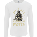 Biker Dad Fathers Day Motorbike Motorcycle Mens Long Sleeve T-Shirt White