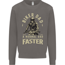 Biker Dad Fathers Day Motorbike Motorcycle Mens Sweatshirt Jumper Charcoal