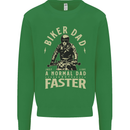 Biker Dad Fathers Day Motorbike Motorcycle Mens Sweatshirt Jumper Irish Green