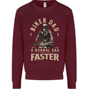 Biker Dad Fathers Day Motorbike Motorcycle Mens Sweatshirt Jumper Maroon