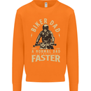 Biker Dad Fathers Day Motorbike Motorcycle Mens Sweatshirt Jumper Orange