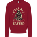 Biker Dad Fathers Day Motorbike Motorcycle Mens Sweatshirt Jumper Red