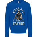 Biker Dad Fathers Day Motorbike Motorcycle Mens Sweatshirt Jumper Royal Blue