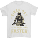 Biker Dad Fathers Day Motorbike Motorcycle Mens T-Shirt Cotton Gildan White