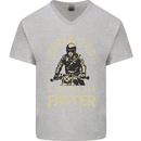 Biker Dad Fathers Day Motorbike Motorcycle Mens V-Neck Cotton T-Shirt Sports Grey