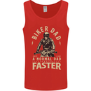 Biker Dad Fathers Day Motorbike Motorcycle Mens Vest Tank Top Red