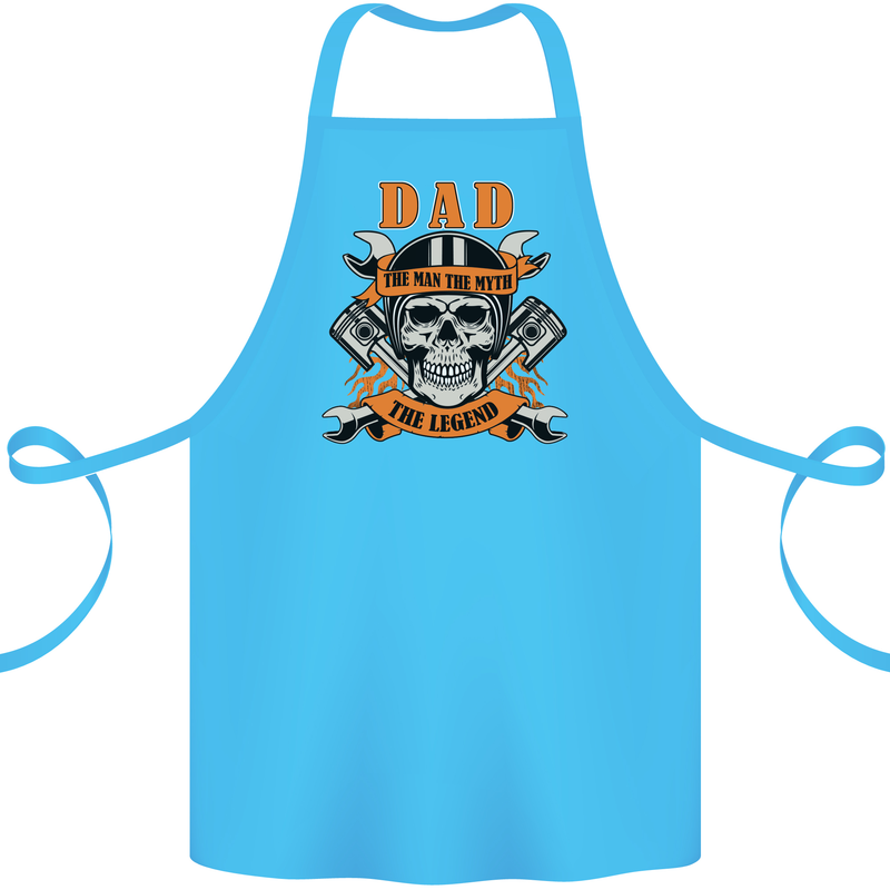 Biker Dad the Man Myth Legend Funny Cotton Apron 100% Organic Turquoise