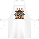 Biker Dad the Man Myth Legend Funny Cotton Apron 100% Organic White