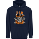 Biker Dad the Man Myth Legend Funny Mens 80% Cotton Hoodie Navy Blue