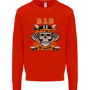 Biker Dad the Man Myth Legend Funny Mens Sweatshirt Jumper Bright Red
