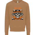 Biker Dad the Man Myth Legend Funny Mens Sweatshirt Jumper Caramel Latte